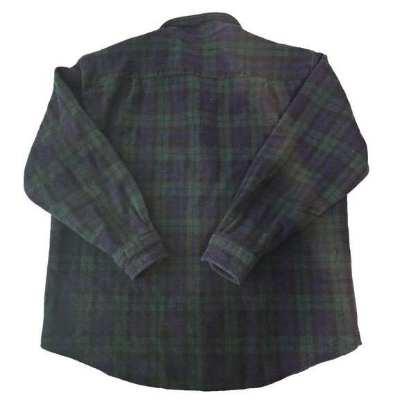 Pendleton Button Up Flannel Shirt Shacket Youth Sz XL 100% Wool USA Plaid Blue - Picture 4 of 8